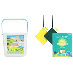 Absorbia Moisture Absorber Ultimate 2000 gms and Absorbia Camphor 60g pack of 2 Mogra Lemon…