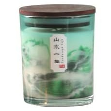 ABSORBIA Premium Scented Candle - Green Mountains and Waters Fragrance, 5% Perfume Concentrates, 150g, 30-Hour Burn Time, Melamine Cup, Soy Wax - Elevate Your Space with High-Quality Aromatherapy!