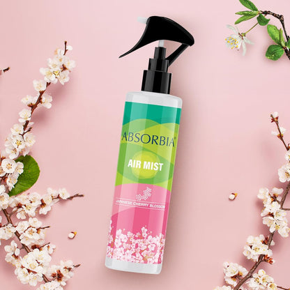 Absorbia Moisture Absorber Classic Box(300g Each)-Season Pack of 6 (Absorbs upto 600ml Each) and Room Freshener spray, Instantly Freshens the air with Japanese Cherry Blossom Fragrance…