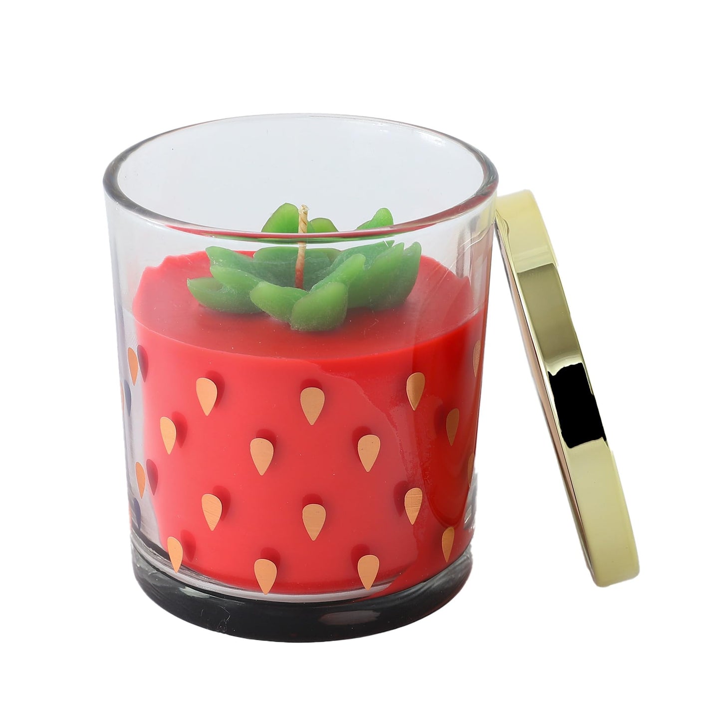 ABSORBIA Strawberry Fields Forever Scented Soybean Candle - 260g, 5% Perfume Concentrate, 52-Hour Burn Time