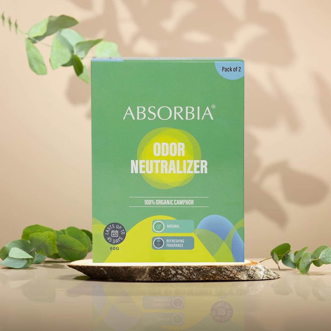 ABSORBIA प्राकृतिक कपूर (कपूर) समान फैलाव के लिए अद्वितीय हीरा आकार | 60g X 2 | मूल खुशबू के साथ | कमरे, कार और एयर फ्रेशनर के लिए बहुउद्देश्यीय