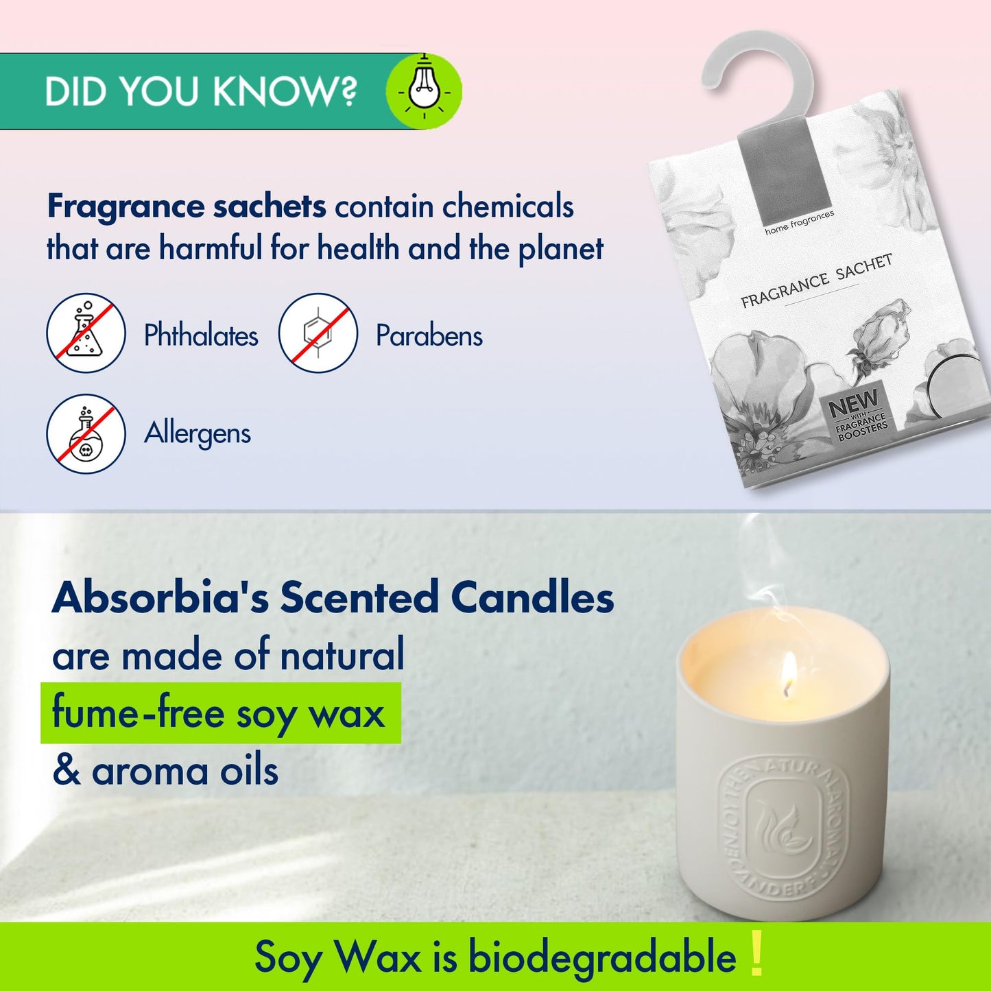 ABSORBIA Green Mountains & Water Tranquility: Scented Candle with 5% Perfume Concentrates, Essential Oil & Soybean Wax, 150g, 30-Hour Burn Time, Ceramic Cup (7x8cm), Packaged in EPE Foam and Brown Box