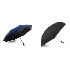 ABSORBIA 3X Folding Umbrella Navy Blue and 5X Folding Umbrella Black (Pack of 2).For Rain & Sun Protection and also windproof | Folding Portable Umbrella with Cover |Fancy and Easy to Travel