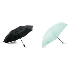 ABSORBIA Unisex 3X Folding Umbrella Black and 5X Folding Umbrella Light Green(Pack of 2), For Rain & Sun Protection and also windproof | Double Layer Folding Portable Umbrella with Cover