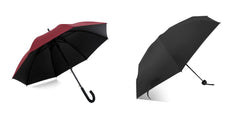 ABSORBIA Straight UmbrellaWine Red & 5X Folding Umbrella Black For Rain & Sun Protection and also windproof | Double Layer Folding Portable Umbrella with Cover |Fancy and Easy to Travel