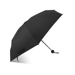 ABSORBIA Unisex 5 fold Umbrella with capsule cover for Rain & Sun Protection and also windproof | Double Layer Folding Portable Umbrella| Black colour | Fancy and Easy to Travel | Open Diameter 97CM