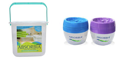Absorbia Moisture Absorber Ultimate 2000 gms and Absorbia Water Based (AVIATOR) Gel Air Freshener pack of 2 | 125 gms x2