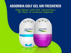 Absorbia Golf Gel Air Freshener - Pack of 2 (100g X 2 pcs) and Aviator Car Gel Air Freshener - Pack of 2 (125g X 2) with frag. of Blue Wave & Tropical Joy |Water based, low VOC and pDCB free…