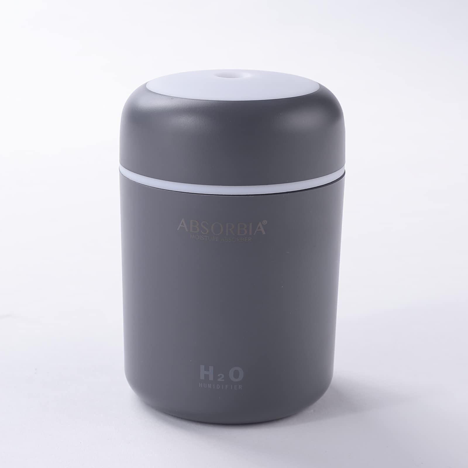 ABSORBIA Multicolour Mini Humidifier - 300ml Auto Shut off - Silent Operation - Grey - for Office, Car and Room