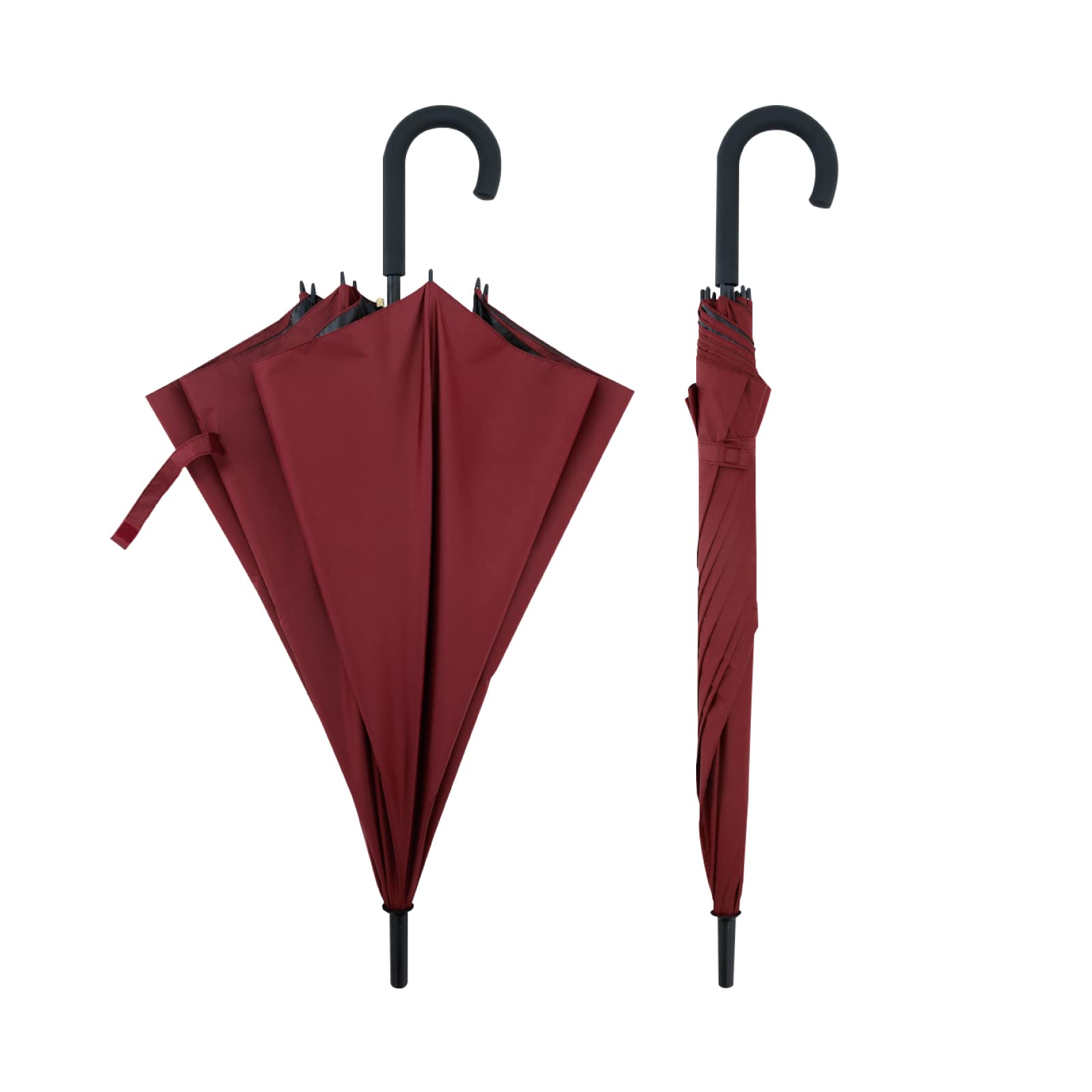ABSORBIA Big Straight and Stick Umbrella for rain, Windproof, Waterproof and UV Coated, Open Diameter 105cm Double Layer Umbrella in Red Colour