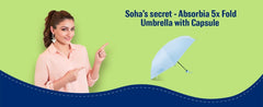 ABSORBIA Unisex 3X Folding Umbrella Navy Blue and 5X Folding Umbrella Light Green(Pack of 2), For Rain & Sun Protection and also windproof | Double Layer Folding Portable Umbrella with Cover