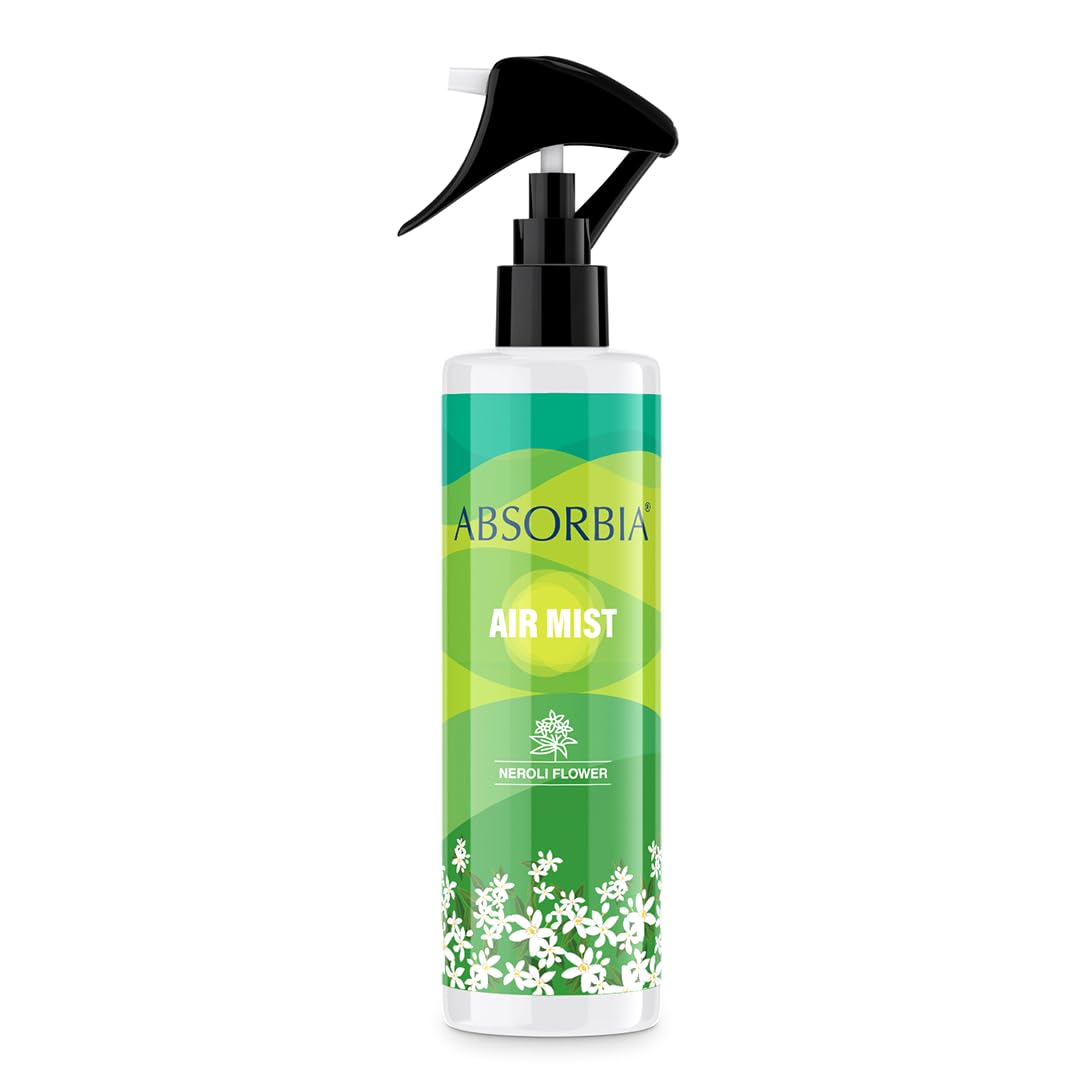 ABSORBIA Room Freshener spray, Instantly Freshens the air with Neroli Flower Fragrance | Pack of 6 | Essential Oil Aroma Works like therapy - 200ML, 1000+ sprays(Approx)……