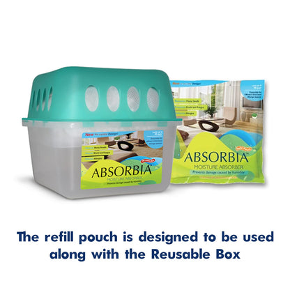 Absorbia Moisture Absorber | Absorbia Refill Pouch for Reusable Box - Pack of 12 (800ml Each) | Dehumidifier for Larger Areas Rooms| Fights Against Moisture, Mould, Fungus Musty Smells