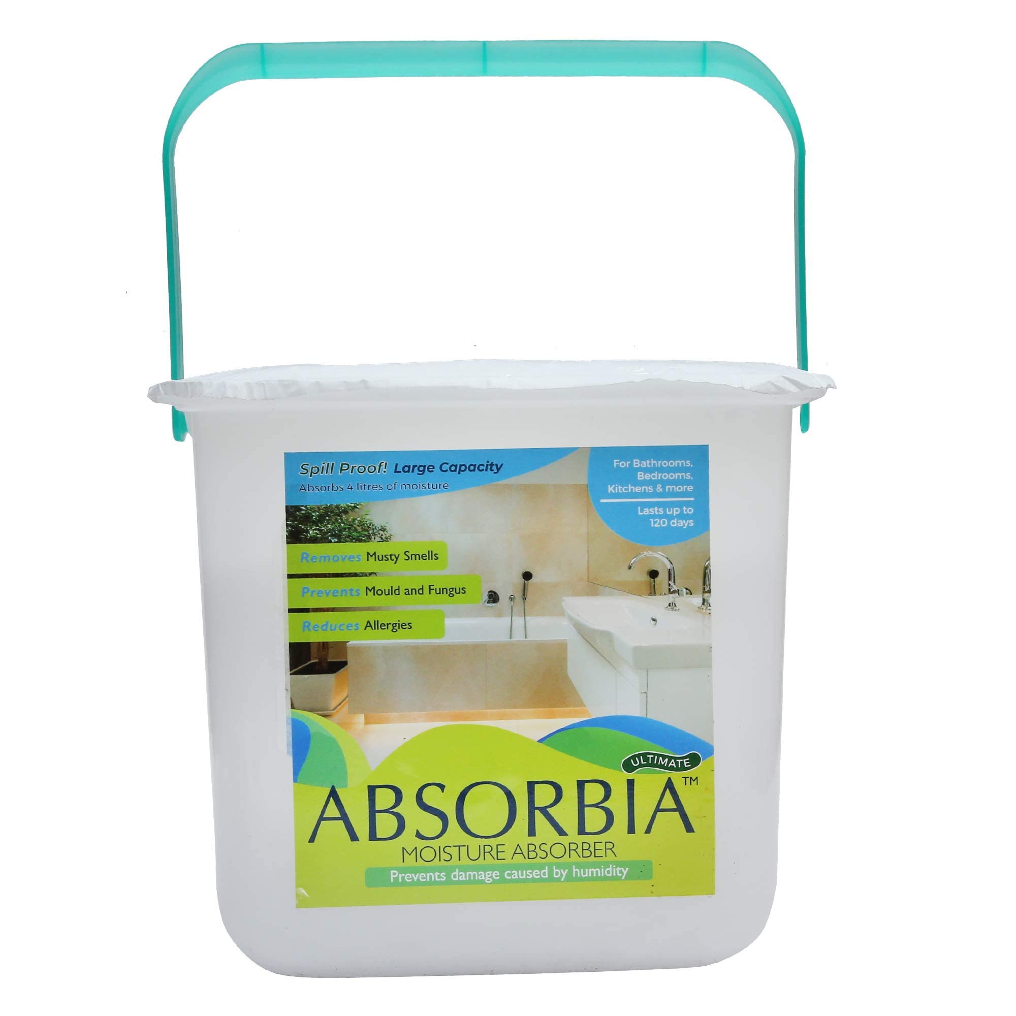 Absorbia Moisture Absorber | Absorbia Ultimate (4L) | Pack of 4 Non-Electric Dehumidier for Large Areas, Bedrooms, Living Room Dining Room| Fights Against Moisture, Mould, Fungus Musty smells…