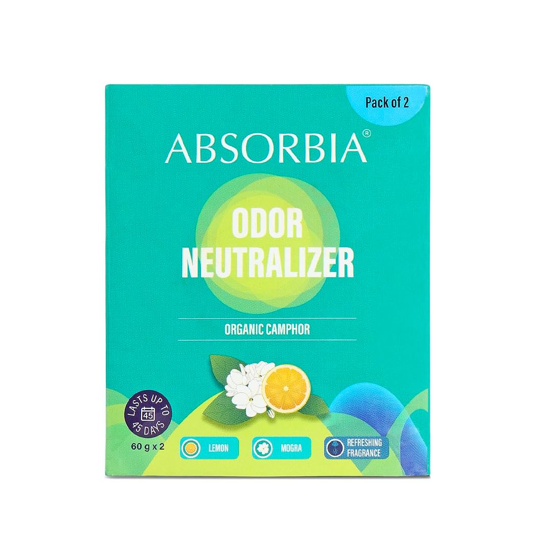 ABSORBIA Natural Camphor(Kapoor) Unique Diamond shape for Equal Dispersion | 60g x 4 | with fragrance Mogra and Lemon |Multi purose uses for Room, Car and Air Freshener