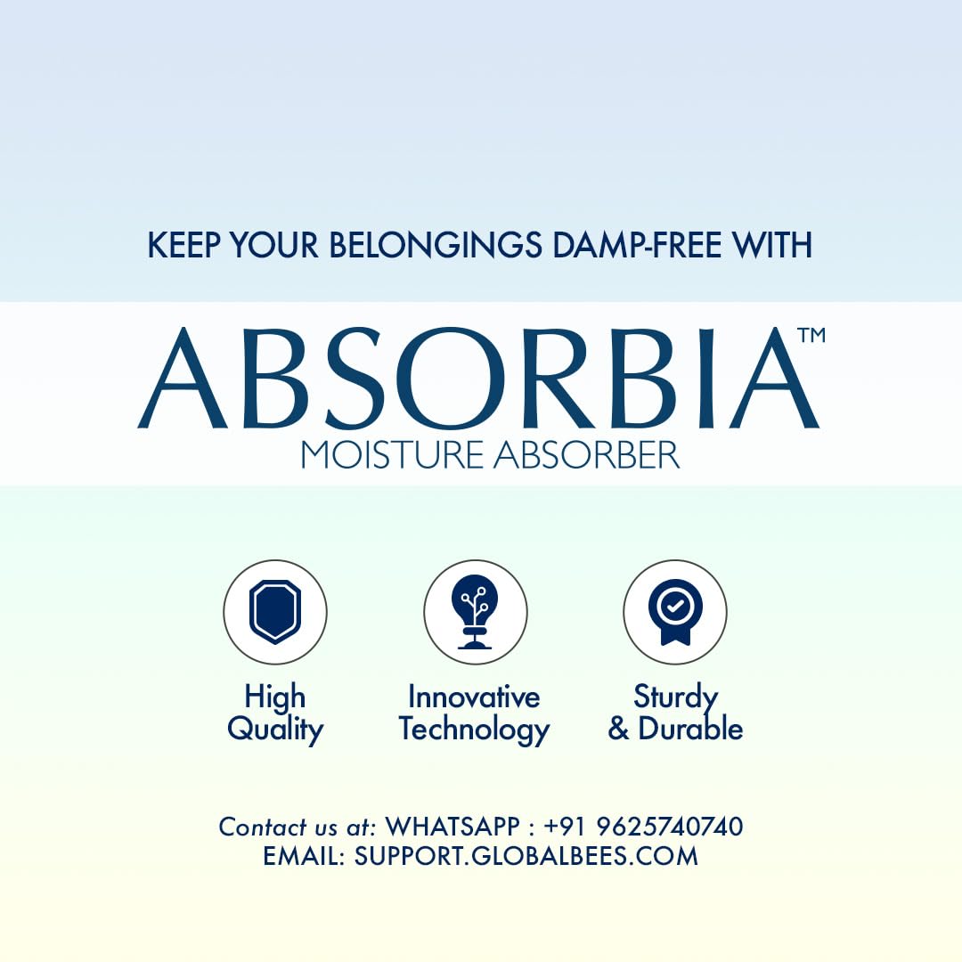 Absorbia Moisture Absorber | Absorbia Classic (300 gms X 6 boxes)- Season Pack of 6 | Absorption Capacity 600ml Each|Dehumidier for Wardrobe etc (Season Pack with Odour Neutralizer)