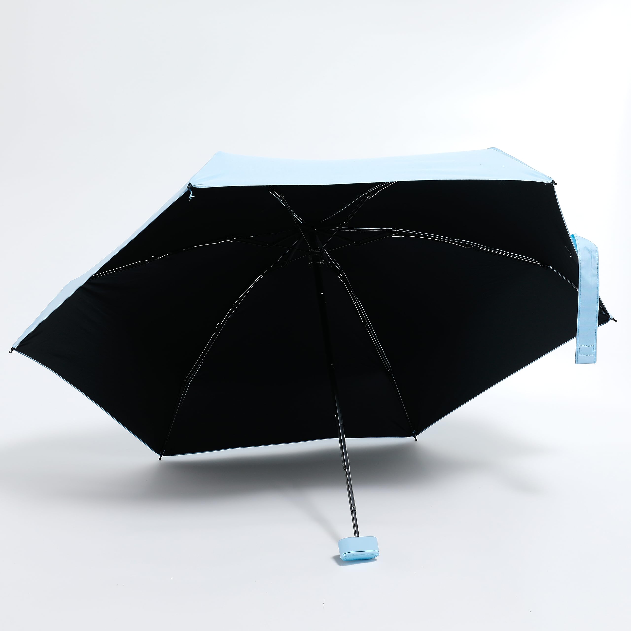ABSORBIA 6K 6 fold Umbrella for Sun And Rain Protection, Lightweight Design, Compact & Portable, Outdoor, Fancy and Easy to Travel|Light Blue|Auto open |with black coating for UV protection