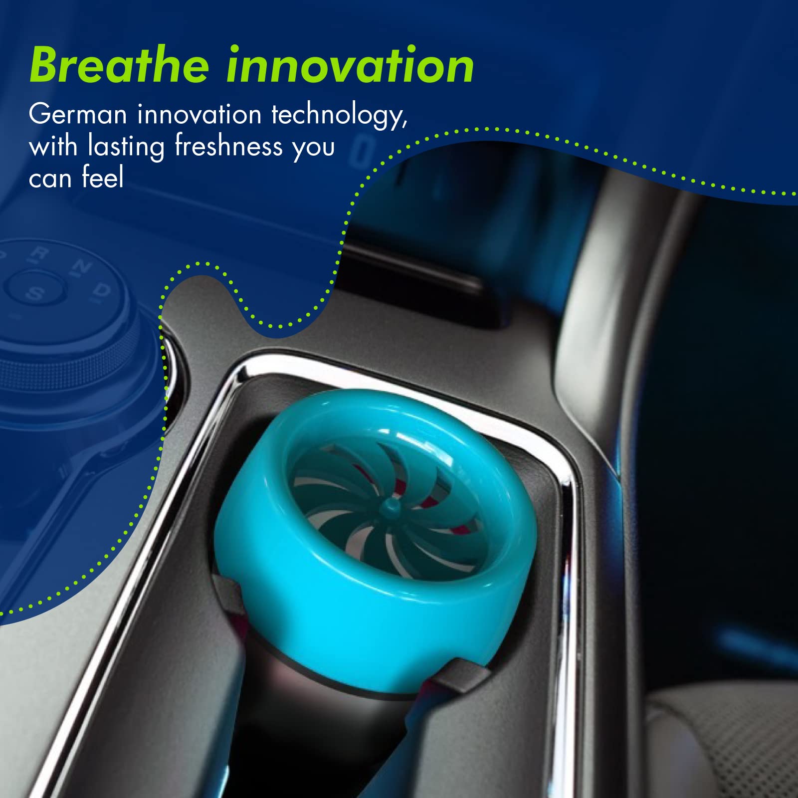 Absorbia Aviator Car Gel Air Freshener - Pack of 2 (125g X 2) with fragrance of Blue Wave & Tropical Joy | with intensity regulator for stronger or lighter fragrance | Water based, low VOC and pDCB free | No nasty chemicals