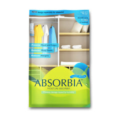 Absorbia Moisture Absorber Hanging Pouch - Family Pack of 3(440g each) | Absorbia Refill Pouch for Reusable Box - Pack of 3(400g each) | Dehumidifier for Large places