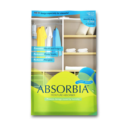 Absorbia Moisture Absorber| Absorbia Hanging Pouch 440 gms | Absorption Capacity 1000ml each | Dehumidifier for Wardrobe, Closet & Bathroom| Fights Against Moisture, Mould, Fungus & Musty Smells…