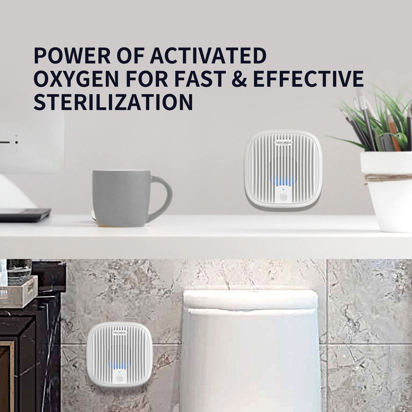 ABSORBIA plug in Odour Eliminator with Carbon air filter | Deodrant Sterilizer | AC100-240 V | Formaldehyde Removal |