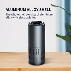 Absorbia Portable Air purifier| Aluminium Alloy body with touch screen and Hepa Filter for Allergies , smoke , Dust and odor Eliminator | Auto Wind Speed - Negetive ion UV Lamp Control for Car Travelling Bedroom Office