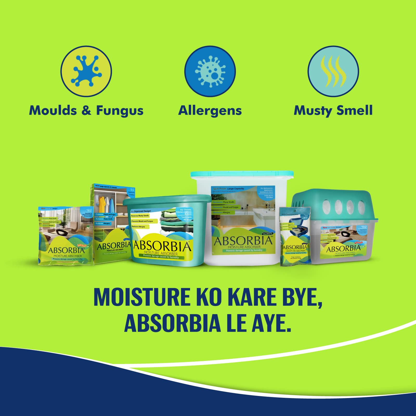 Absorbia Moisture Absorber | Absorbia Classic (300 gms X 6 boxes)- Season Pack of 6 | Absorption Capacity 600ml Each|Dehumidier for Wardrobe etc| Fights Against Moisture, Mould, Fungus & Musty smells