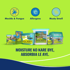Absorbia Moisture Absorber | Absorbia Classic (300 gms X 3 boxes)- Family Pack of 3 | Absorption Capacity 600ml Each|Dehumidier for Wardrobe etc| Fights Against Moisture, Mould, Fungus & Musty smells